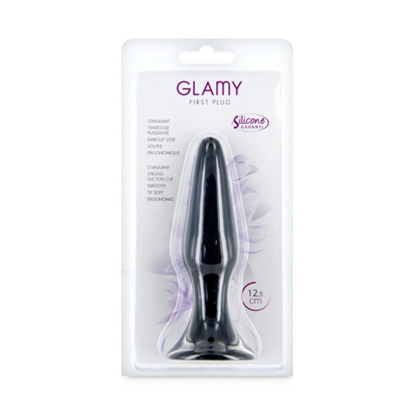 Plug anal noir 12.5cm avec ventouse 